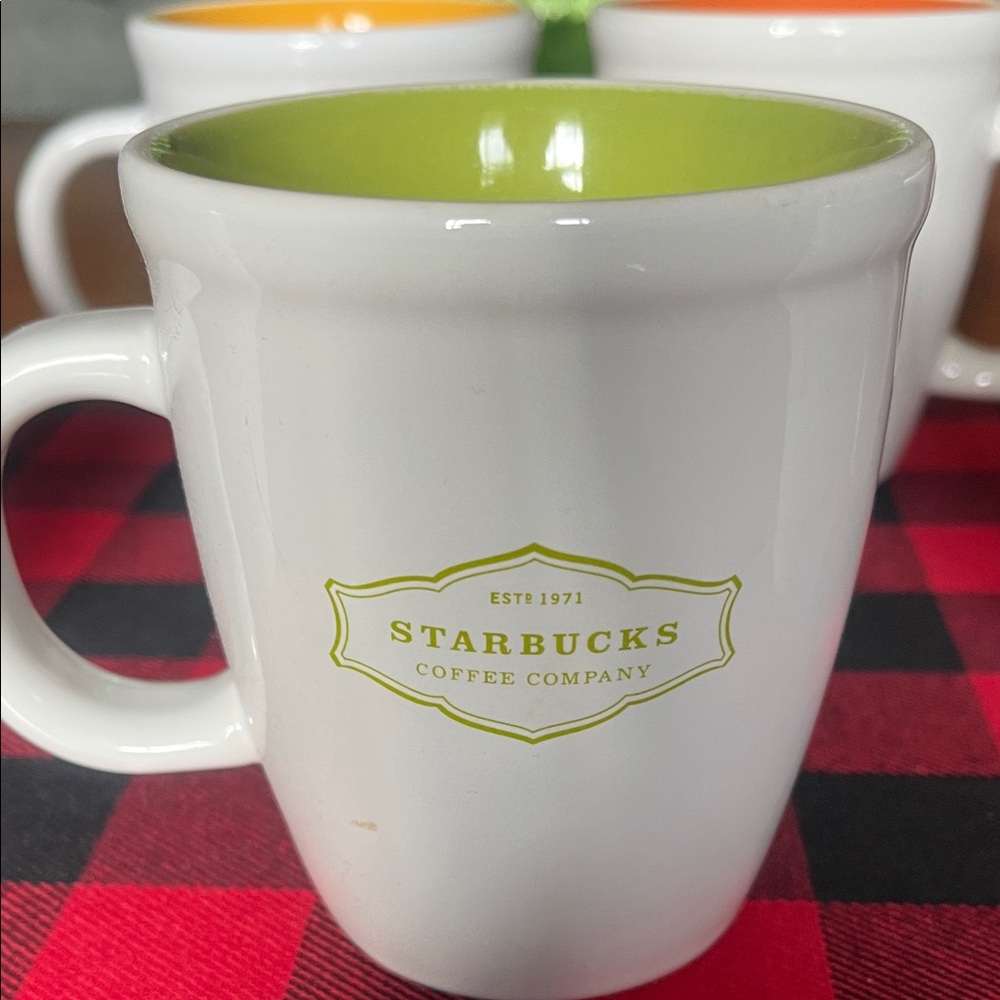 Starbucks White Mugs with Colorful Interiors - Picture 5 of 7